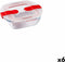 Hermetische Lunchtrommel Pyrex Cook & Heat 15 x 12 x 4 cm 350 ml Transparant Glas (6 Stuks)