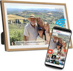 Denver PFF3263 - Digitale Fotolijst 32 inch - Full HD IPS Touchscreen - Frameo App - Hout