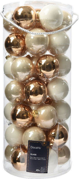 Kerstbal glas d6 cm prl 49st