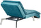 LOIRET - Chaise longue - Blauwgroen - Fluweel