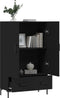 vidaXL - Hoge - kast - 69,5x31x115 - cm - bewerkt - hout - zwart