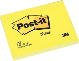 Memoblok 3M Post-it 657 76x102mm geel - 12 stuks