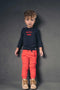 Flo Jongens T-shirt - Long Sleeve - Just be a champ - Navy - Maat 128