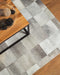ALACAM - Patchwork vloerkleed - Donkergrijs - 160 x 230 cm - Koeienhuid leer