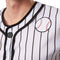 dressforfun - Herenkostuum baseball S - gestreept bovenstuk met baseball-applicatie - zwart/wit