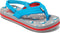 Reef Little Ahi - Slippers - Gewatteerde banden - Lichtblauw - Grijs - Wit - Rood - Maat 21/22