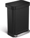 Simplehuman Liner Pocket - Prullenbak 55 liter - Roestvast Staal - Zwart