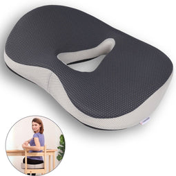 Caresense Zitkussen - Orthopedisch Ergonomisch - Stuitkussen Wigkussen - Wit-Grijs