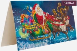 Diamondpainting Crystal Art Kaart Santa's Sleigh 11x22cm