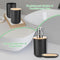Luxe 4-Delige Badkameraccessoireset met Bamboe Accenten - Stijlvol & Functioneel