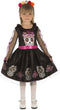 VIVING COSTUMES / JUINSA - Mini calaveras Dia de los Muertos kostuum voor meisjes - 110/116 (5-6 jaar)