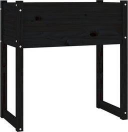 vidaXL - Plantenbak - 78x40x81 - cm - massief - grenenhout - zwart