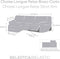 Hoes voor chaise longue met korte armleuning links Eysa ROC Tegel 120 x 120 x 360 cm