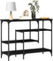 vidaXL - Console - Tafel - Zwart - Eik - 100x35x75 - cm - Hout - en - Staal