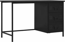 vidaXL - Bureau - met - lades - industrieel - 120x55x75 - cm - staal - zwart