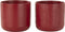 J-Line bloempot Gen - keramiek - rood - large - 2 stuks - Ø 18.5 cm