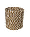 Mandenset - raffia/zeegras - naturel/wit - set van 3