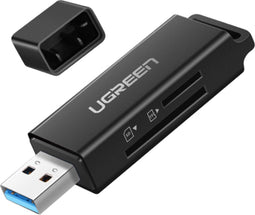 Ugreen CM104 - Draagbare TF/SD-kaartlezer - USB 3.0 - Zwart