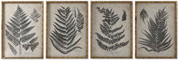 Schilderij Home ESPRIT Vaatplant Cottage 50 x 2,5 x 70 cm (4 Stuks)