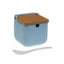 Suikerpot Versa Blauw Keramisch Bamboe Dolomite 8,3 x 8,3 x 8,3 cm
