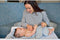 Moon -wijde tafel met veranderende plan - PVC -materiaal - 80 x 68 x 98 cm - Gray Star - Babyland