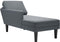 vidaXL - Chaise - longue - met - kussen&rechterarmleuning - fluweel - donkergrijs