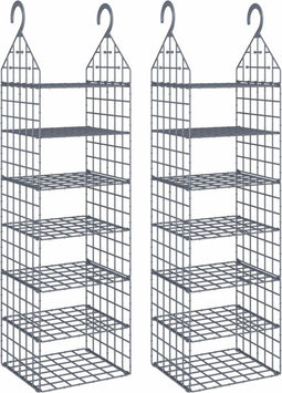vidaXL - Hangende - kastorganisers - 2 - st - met - 7 - schappen