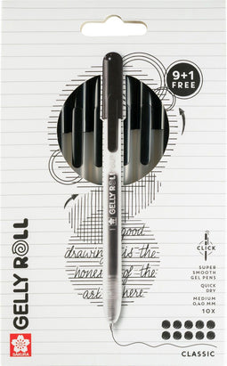 Sakura Gelly Roll - Gelpen met klikfunctie - 10 stuks - Zwart