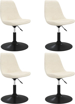 vidaXL - Eetkamerstoelen - draaibaar - 4 - st - fluweel - crèmekleurig