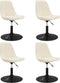 vidaXL - Eetkamerstoelen - draaibaar - 4 - st - fluweel - crèmekleurig