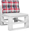 vidaXL - Palletkussen - 60x40x12 - cm - stof - ruitpatroon - rood