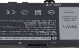 Accu geschikt voor Dell Inspiron 13 7000, 7373, Li-ion, 11,4V, 3333mAh, 38,0Wh, ingebouwd, zonder gereedschap