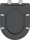 vidaXL - Snelle - Afneembare - Toiletbril - met - zachte - sluiting - Duroplast - - - Anthraciet