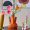Mica Decorations Felipe - Tulpenvaas - Handgemaakt keramiek - Oranje H27 x Ø20 cm