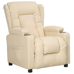 Fauteuil verstelbaar stof crmekleurig