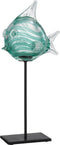 J-Line decoratie Vis Op Voet - glas - groen - large