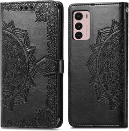 iMoshion Hoesje Geschikt voor Motorola Moto G42 Hoesje Met Pasjeshouder - iMoshion Mandala Bookcase - Zwart