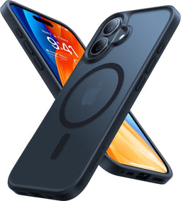 Torras Geschikt voor iPhone 16 Plus hoesje – slanke bescherming met magnetisch ondersteuning - Zwart