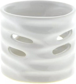 WITTE THEELICHTHOUDER KERAMIEK 10CM