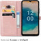iMoshion Hoesje Geschikt voor Nokia G22 Hoesje Met Pasjeshouder - iMoshion Mandala Bookcase - Rosé Goud