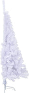 vidaXL - Kunstkerstboom - met - standaard - half - 120 - cm - PVC - wit