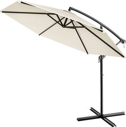 Kingsleeve Zweefparasol - Ø330cm UV-Bescherming 80+ Slinger - Crème