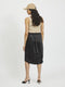 VILA VIMEKO HW MIDI SKIRT - Dames Rok - Satijnen look - Zwart - Maat 38