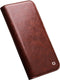 Qialino - Geschikt voor iPhone 14+ / 14 Plus - Leren bookcase hoes - Bruin