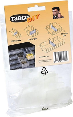 Raaco Ladekast Tussenschotjes Mix - 15 stuks - Voor lade 150-00, -02, -03 en -04