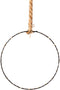 Raam/deur decoratie hangende ijzeren cirkel/ring aan touw met verlichting 38 cm - Kerstverlichting - Kerstversiering