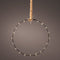 Raam/deur decoratie hangende ijzeren cirkel/ring aan touw met verlichting 38 cm - Kerstverlichting - Kerstversiering