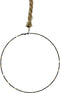 Raam/deur decoratie hangende ijzeren cirkel/ring aan touw met verlichting 38 cm - Kerstverlichting - Kerstversiering
