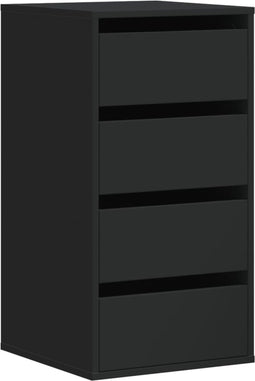 vidaXL - Ladekast - 40x41x76 - cm - bewerkt - hout - zwart