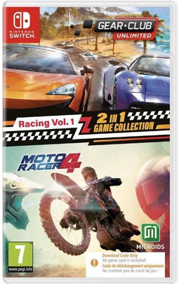 Racen vol. 1: 2 in 1 gamecollectie - Gear Club Unlimited + Moto Racer 4 - Nintendo Switch-game - Code in a Box